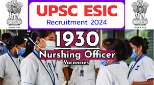 UPSC ESIC 2024: 1930 Nursing Officer vacancies with nurses in uniform.